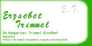 erzsebet trimmel business card